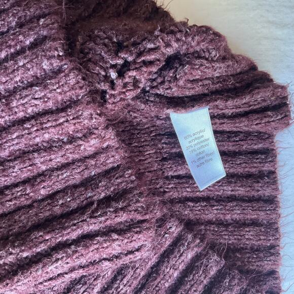 Maurices Women Long Sleeve Crewneck Knit Long Blouse size XS, Wine Purple - Picture 7 of 8
